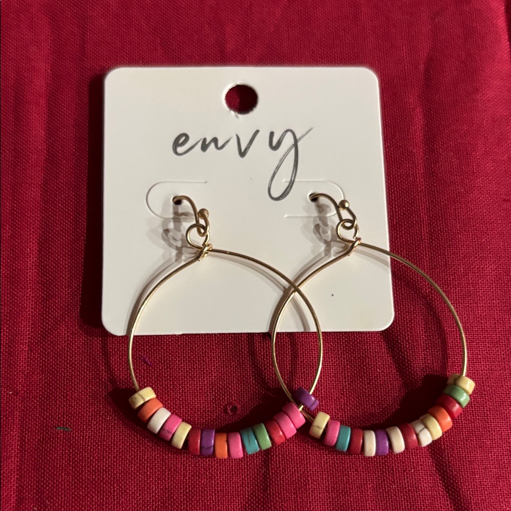 Envy Colorful Beaded Hoop Earrings